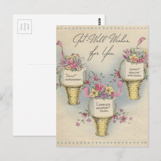 Vintage Aktionskörbe 2 Postkarte (Vorne/Hinten)