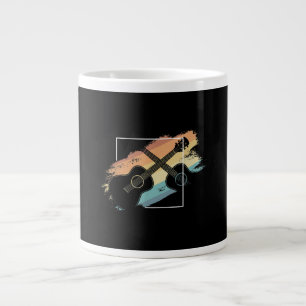 Vintage akustische Gitarre Silhouette Musiker Hipp Jumbo-Tasse