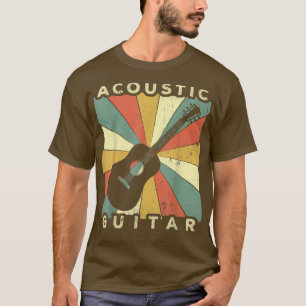 Vintage akustische Gitarrenspielermusik Retro T - T-Shirt