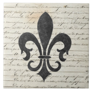 Vintage-Akzente französische Ephemera Fleur de Lis Fliese