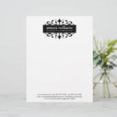 Vintage Akzente in modernen Schwarzen Rahmen Briefkopf (Stehend Vorderseite)