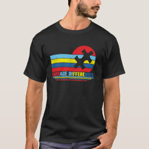 Vintage akzeptiert Unterschiede Autismus-Bewusstse T-Shirt