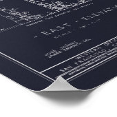 Vintage Alamo Architektur Blueprints Poster (Ecke)