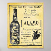 Vintage Alamo Beer Poster Print (Vorne)