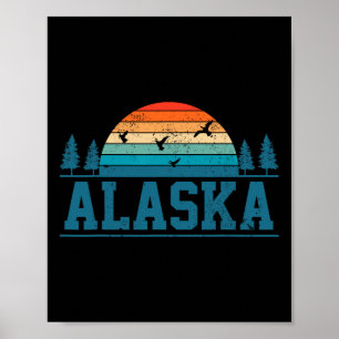 Vintage Alaska Enten Gänse Jagd Retro Geschenk Poster