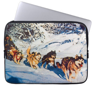 Vintage Alaska Eskimo Malamute Schlittenrennen Laptopschutzhülle