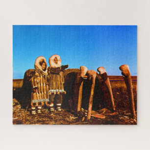 Vintage Alaska Fell bekleideter Eskimo arktischer Puzzle
