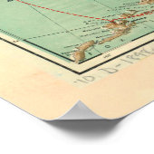 Vintage Alaska Gold Fields Map (1898) Poster (Ecke)