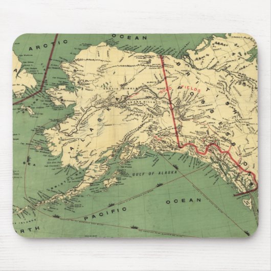 Vintage Alaska-Karte (1900) Mousepad (Vorne)