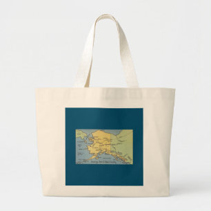 Vintage Alaska-Karte - Bering Strait, Nome, Barrow Jumbo Stoffbeutel