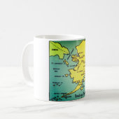Vintage Alaska-Karte - Bering Strait, Nome, Barrow Kaffeetasse (Vorderseite Links)