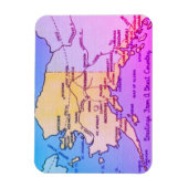 Vintage Alaska Karte - Bering Strait, Nome, Barrow Magnet (Vertikal)