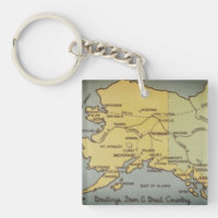 Vintage Alaska-Karte - Bering Strait, Nome, Barrow