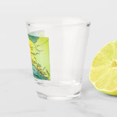 Vintage Alaska-Karte - Bering Strait, Nome, Barrow Schnapsglas (Rechts)