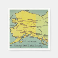 Vintage Alaska-Karte - Bering Strait, Nome, Barrow