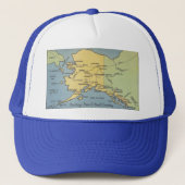 Vintage Alaska-Karte - Bering Strait, Nome, Barrow Truckerkappe (Vorderseite)