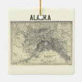Vintage Alaska-Karte Keramikornament (Rückseite)