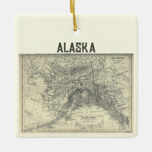 Vintage Alaska-Karte Keramikornament