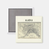 Vintage Alaska-Karte Magnet (Vorderseite/Rückseite)