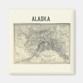 Vintage Alaska-Karte Magnet