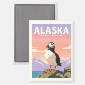 Vintage Alaska Magnet (Vorderseite/Rückseite)
