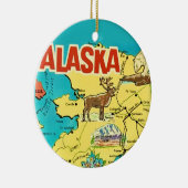 Vintage Alaska Map Postcard Keramik Ornament (Rechts)