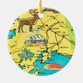 Vintage Alaska Map Postcard Keramik Ornament (Hinten)