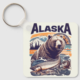 Vintage Alaska-Natur Schlüsselanhänger