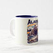 Vintage Alaska-Natur Zweifarbige Tasse (Vorderseite Links)