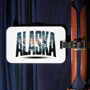 Vintage-Alaska-Outdoor-Abenteuer-Lettering Gepäckanhänger