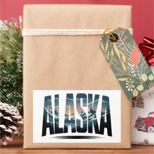Vintage-Alaska-Outdoor-Abenteuer-Lettering Rechteckiger Aufkleber