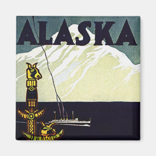 vintage Alaska-Plakat Magnet