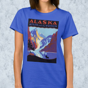 Vintage-Alaska-Reiseposter, Atlin und der Yukon T-Shirt