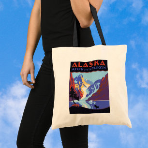 Vintage-Alaska-Reiseposter, Atlin und der Yukon Tragetasche