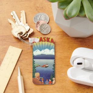 Vintage-Alaska-Reiseposter-Kunst, landschaftliche  Schlüsselanhänger