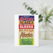 Vintage Alaska Travel Poster Postkarte (Stehend Vorderseite)