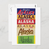 Vintage Alaska Travel Poster Postkarte (Vorne/Hinten)
