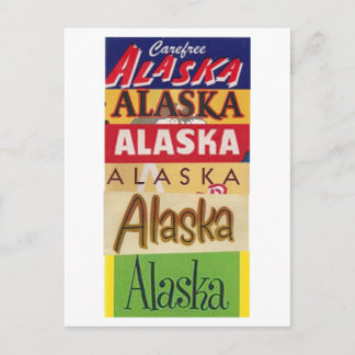 Vintage Alaska Travel Poster Postkarte