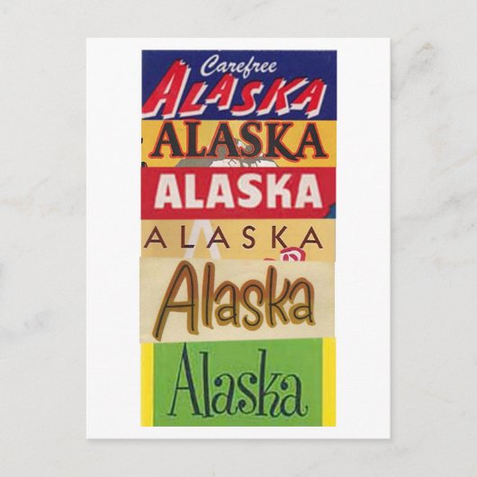 Vintage Alaska Travel Poster Postkarte (Vorderseite)