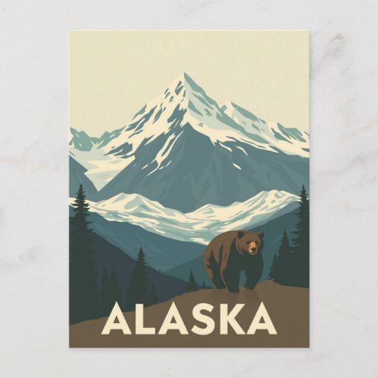 Vintage Alaska Wilderness Travel Postkarte (Vorderseite)