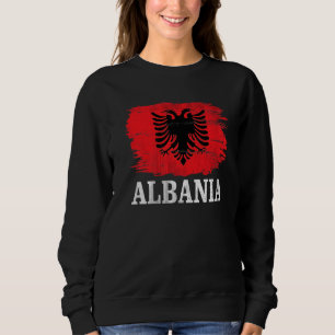 Vintage Albanienflagge für Albaner Sweatshirt