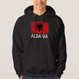 Vintage albanische Flagge Hoodie