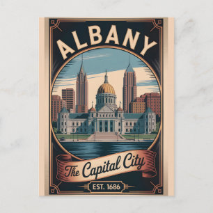 Vintage Albany New York Retro-Reiseposter Feiertagspostkarte