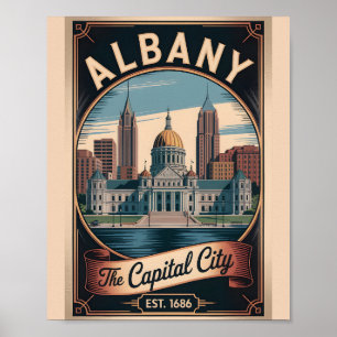 Vintage Albany New York Retro-Reiseposter  Poster