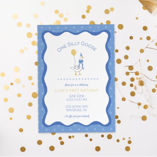 Vintage Alberne Gänse Erster Geburtstag Einladung