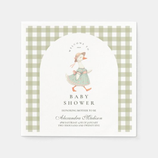 Vintage Alberne Gänsedusche Serviette (Vorderseite)