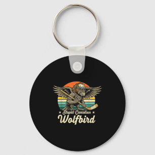 Vintage alberner kanadischer Wolf-Vogel lustiger L Schlüsselanhänger