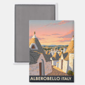 Vintage Alberobello Italy Trulli houses Magnet (Vorderseite/Rückseite)