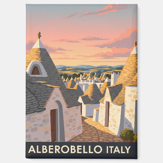Vintage Alberobello Italy Trulli houses Magnet (Vorderseite)