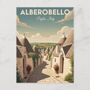 Vintage Alberobello Italy Trulli houses Postkarte